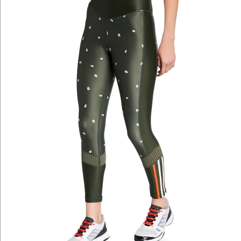 The Upside Olive Green Skull print leggings.